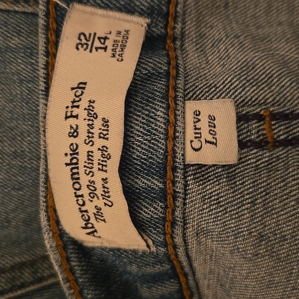 Abercrombie & Fitch The 90's Slim Straight Ultra High Rise Curve Love Jean - Picture 3 of 7